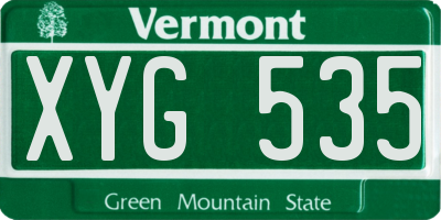 VT license plate XYG535