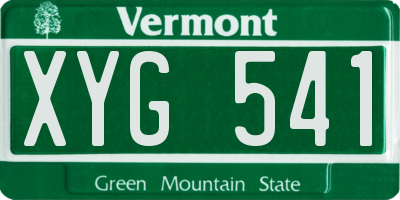 VT license plate XYG541