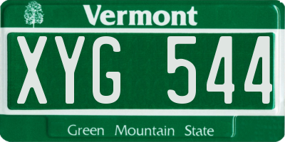 VT license plate XYG544