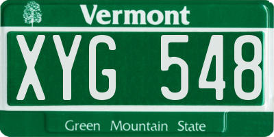 VT license plate XYG548