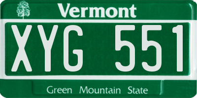 VT license plate XYG551