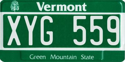 VT license plate XYG559
