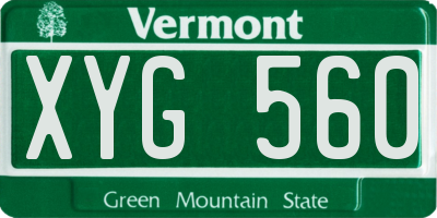 VT license plate XYG560