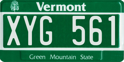 VT license plate XYG561