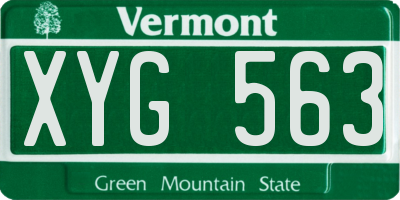 VT license plate XYG563
