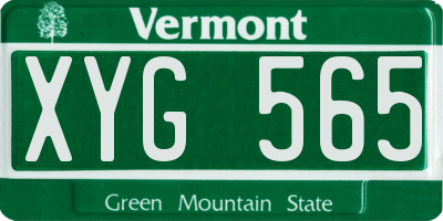 VT license plate XYG565