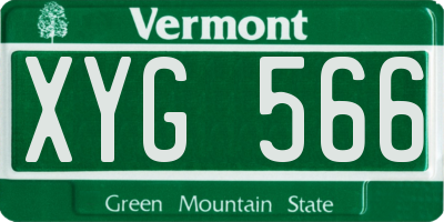VT license plate XYG566