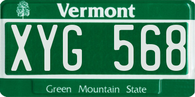 VT license plate XYG568