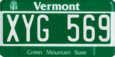 VT license plate XYG569