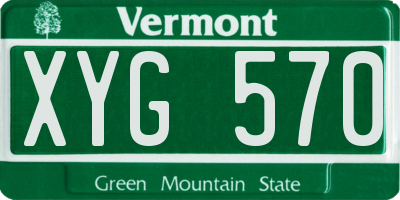 VT license plate XYG570