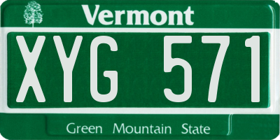 VT license plate XYG571