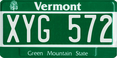 VT license plate XYG572