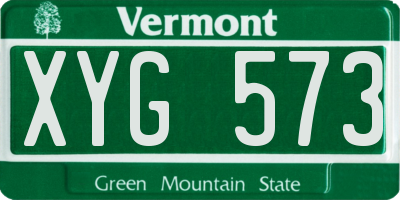 VT license plate XYG573