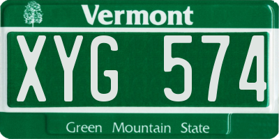 VT license plate XYG574