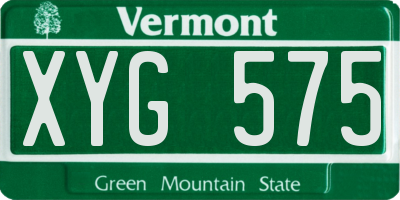 VT license plate XYG575