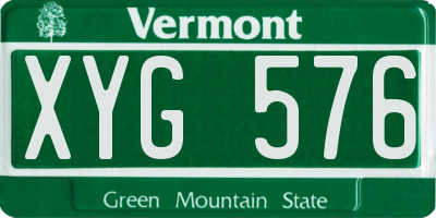 VT license plate XYG576