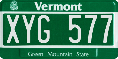 VT license plate XYG577