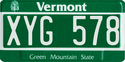 VT license plate XYG578