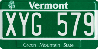 VT license plate XYG579