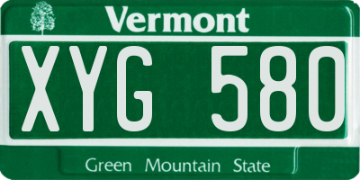 VT license plate XYG580