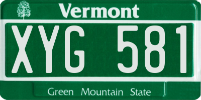 VT license plate XYG581
