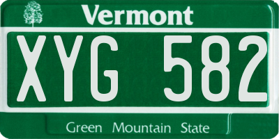VT license plate XYG582