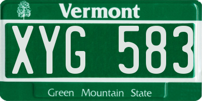 VT license plate XYG583