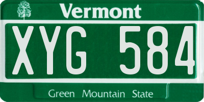 VT license plate XYG584