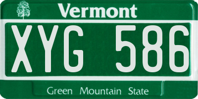 VT license plate XYG586