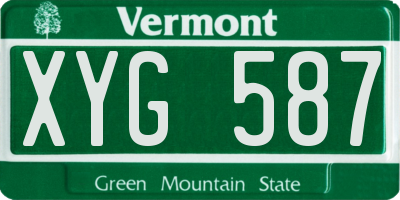 VT license plate XYG587
