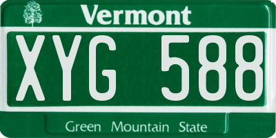 VT license plate XYG588