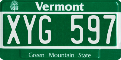VT license plate XYG597