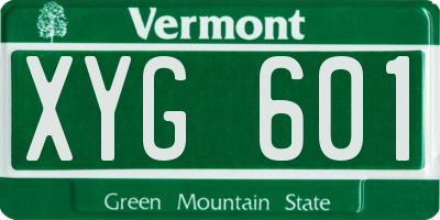 VT license plate XYG601