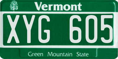 VT license plate XYG605