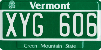 VT license plate XYG606