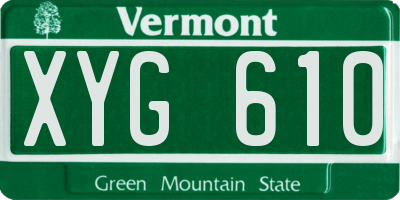 VT license plate XYG610