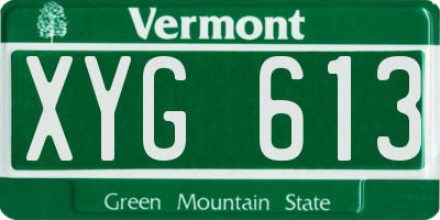 VT license plate XYG613
