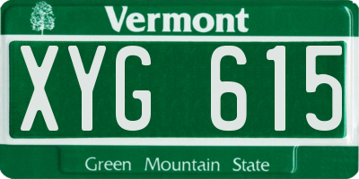 VT license plate XYG615