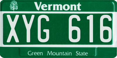 VT license plate XYG616