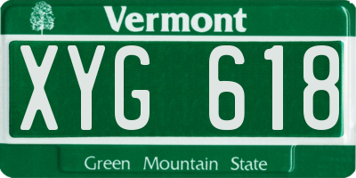 VT license plate XYG618