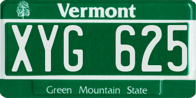 VT license plate XYG625