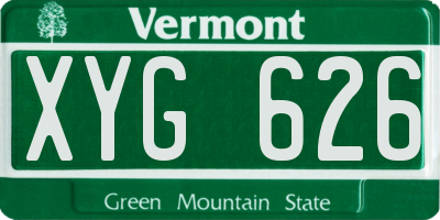VT license plate XYG626