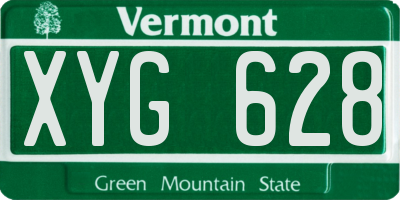 VT license plate XYG628