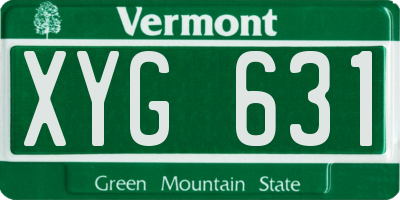 VT license plate XYG631
