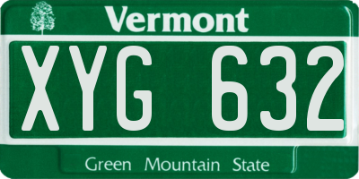 VT license plate XYG632