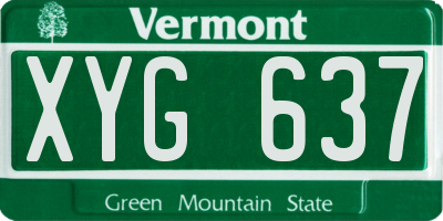 VT license plate XYG637