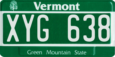 VT license plate XYG638