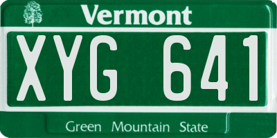 VT license plate XYG641