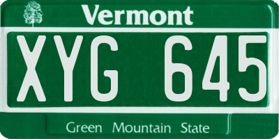 VT license plate XYG645