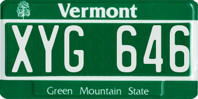 VT license plate XYG646